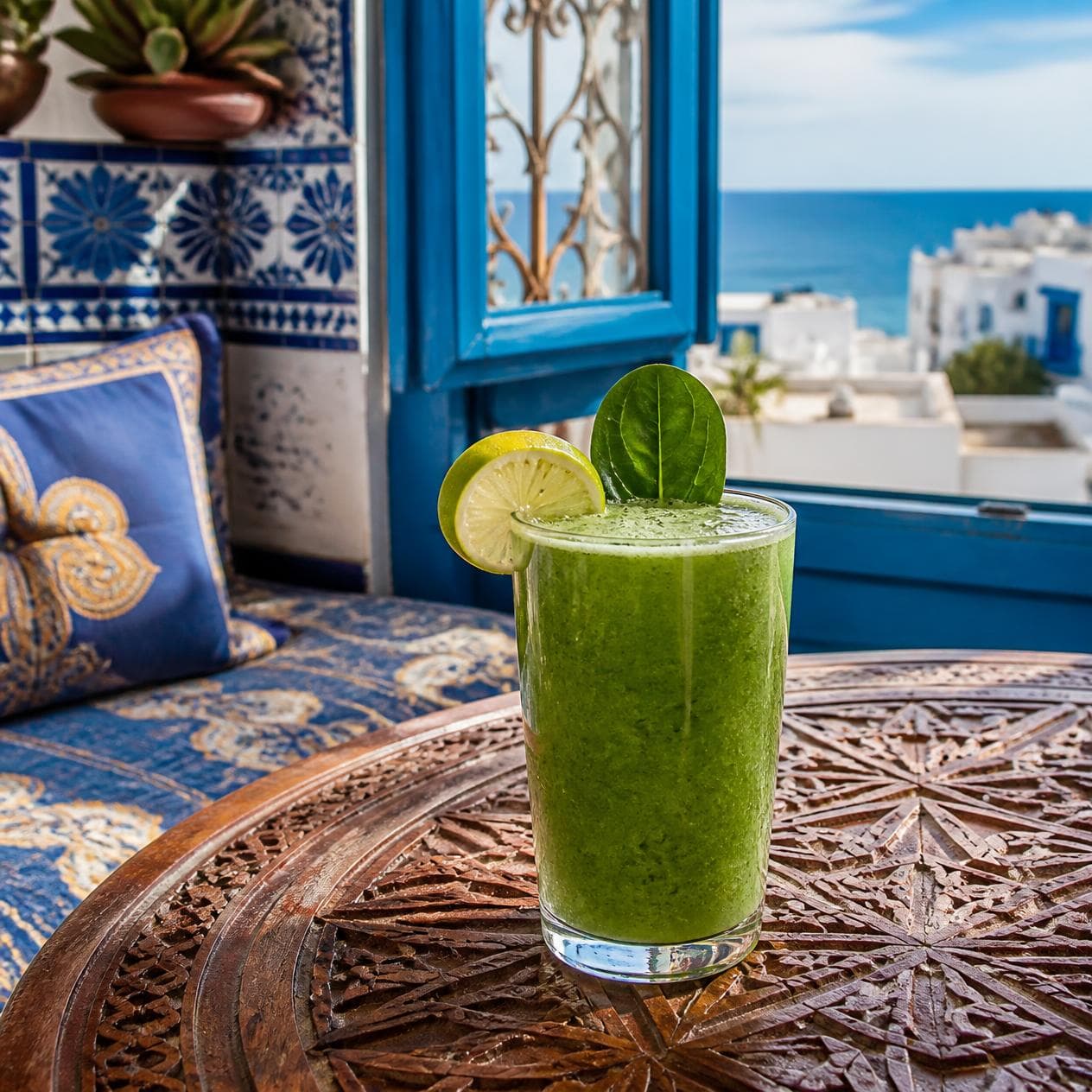 Apple-Lemon Green Spirulina Smoothie, Tangier