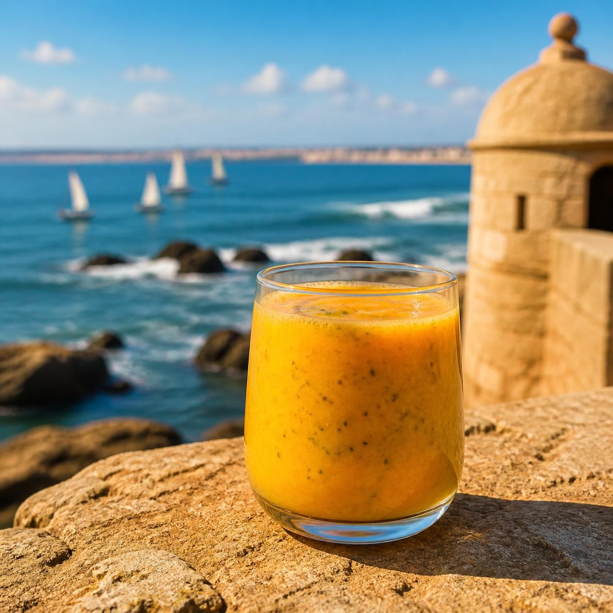 Orange-Mango Iron-Boost Smoothie, Essaouira