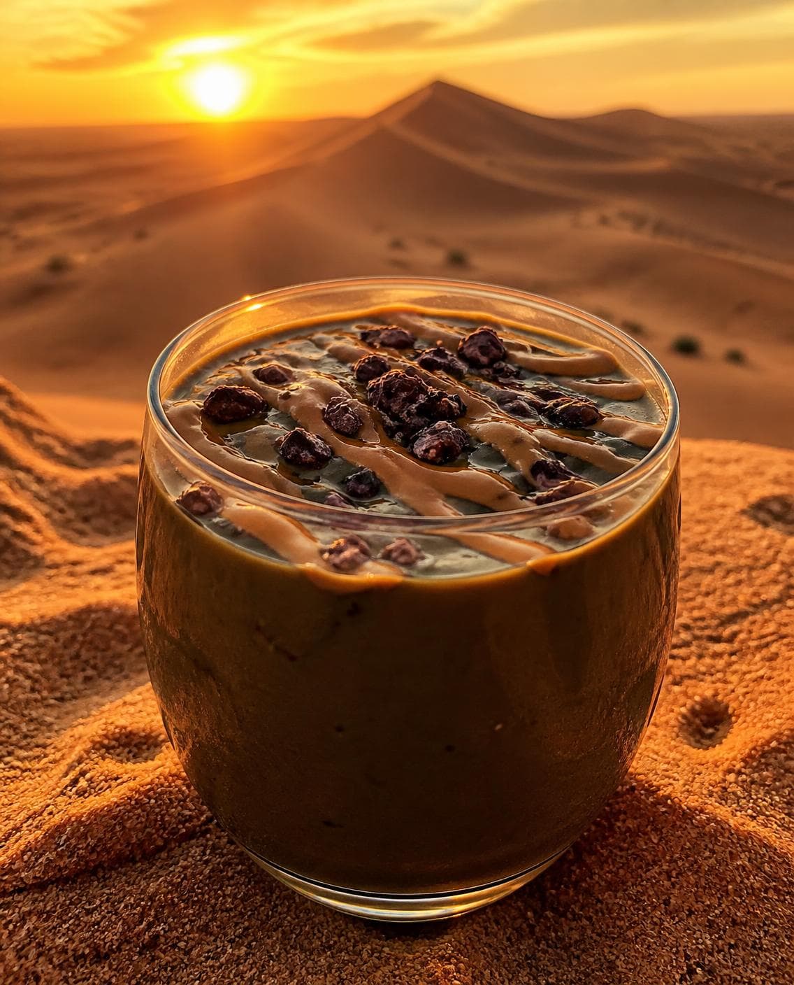 سموذي كريمي بالشوكولاتة والسبيرولينا، مرزوكة
